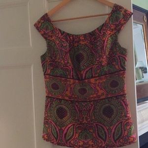 Milly Silk Print Top